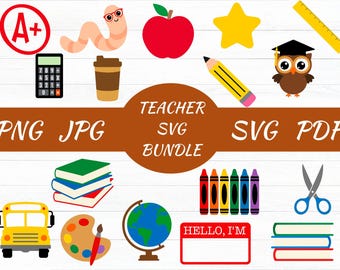 Lehrerin Clipart svg Bundle, Schuldesign (svg, png, jpg)