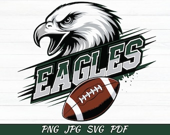 Eagles Game Day PNG Sublimering – Retro fotbollsdesign (digital nedladdning)