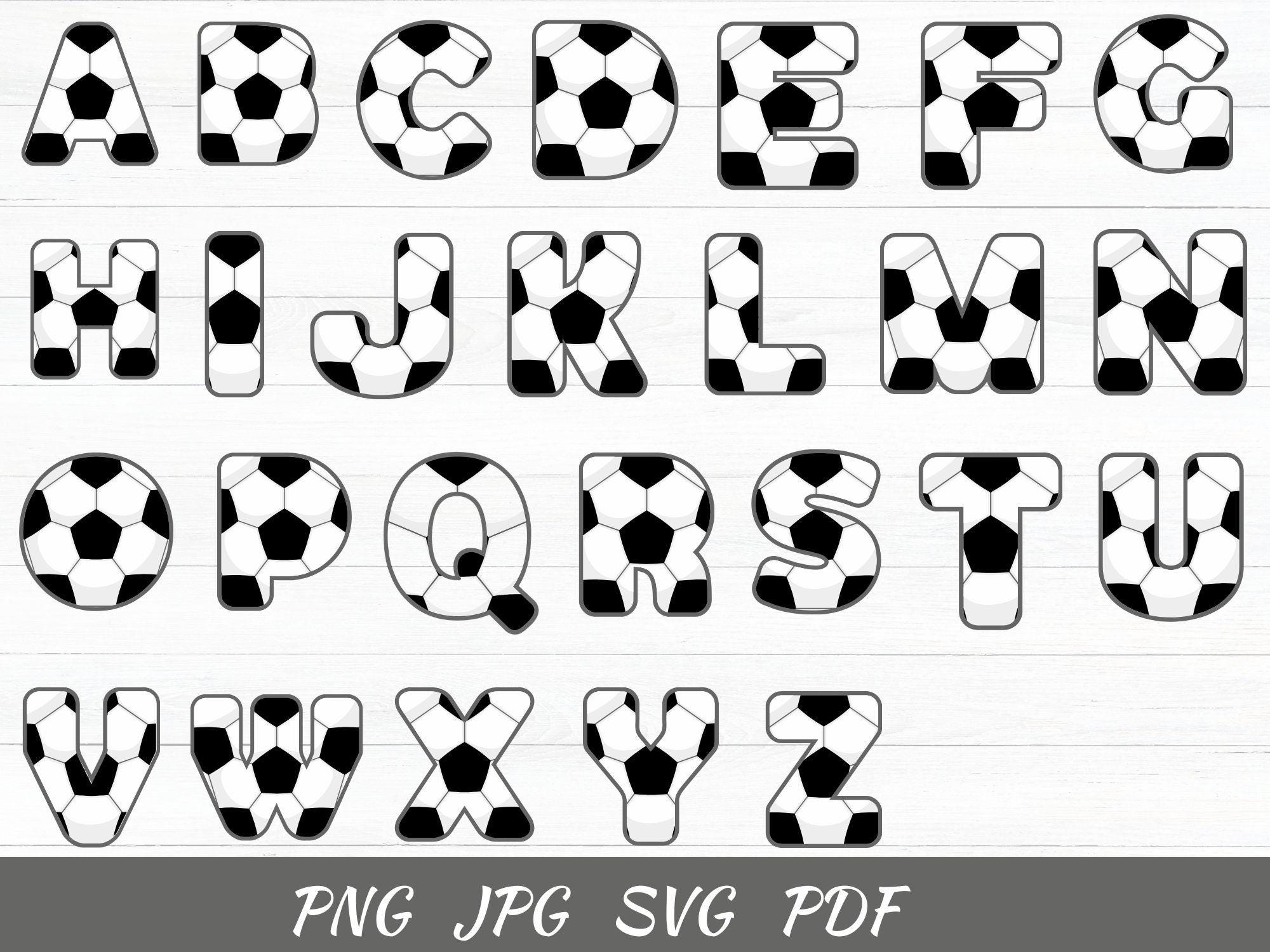 Soccer Alphabet SVG – Sports Font Clipart (digital Download) - Etsy