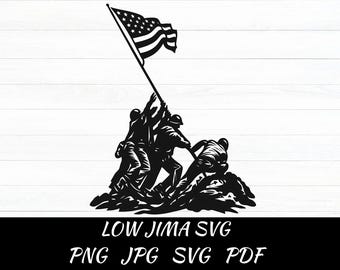 Lwo Jima Soldier Raising Flag (svg, png, jpg), War Memorial, Veteran Patriot