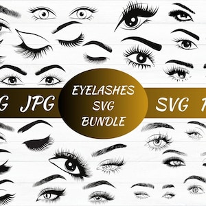 Eyelashes Girl SVG,Eyelashes Clipart,Lashes and Brows cut files,Eyelash SVG Cut Files for Cricut,Girls fashion SVG,Lash Extensions