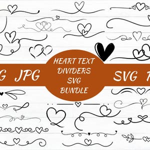 Heart Text Dividers SVG,Wedding Text Dividers SVG , Heart Border Svg ,Heart Wreath Svg , Heart Svg , Doodle Heart Svg,Cricut,Clipart