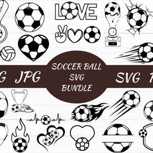 Soccer Svg Bundle, Soccer Ball Svg, Soccer Ball Monogram Svg, Soccer Ball Outline svg, Cut File For Cricut, Vector, Digital Download