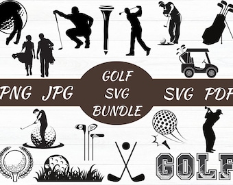 Golf SVG Clipart Bundle, Dad Silhouette (Digital Files)