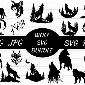 Wolf Bundle, Wolf Clipart, Wolf geschnitten Dateien für Cricut, Wolf geschnitten, heulender Wolf svg, Wolf Png, Wolfkopf svg, Wolf Silhouette svg