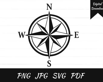 Compass Rose SVG, Nautical Cut File (Digital Download)