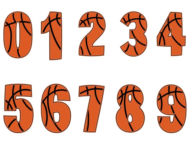 Basketball Numbers SVG | Sport Numbers Cut Files (digital Download) - Etsy