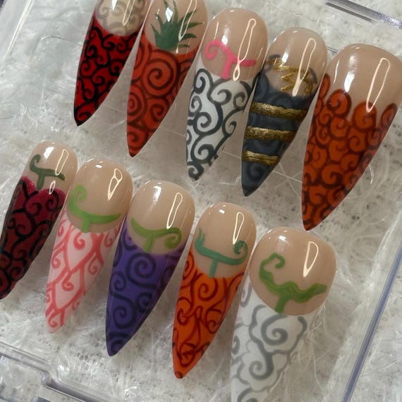 Devil Fruit Press on Nails- French Tip - Etsy