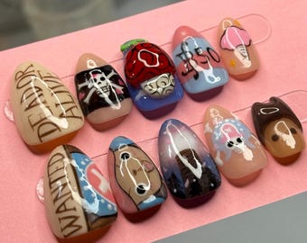 Faux ongles inspirés de Chopper - Ongles de personnages d'anime