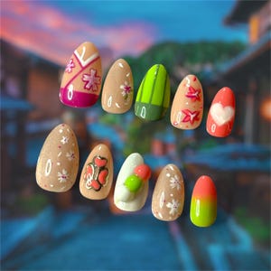 Uñas postizas de anime Slayer Mitsuri