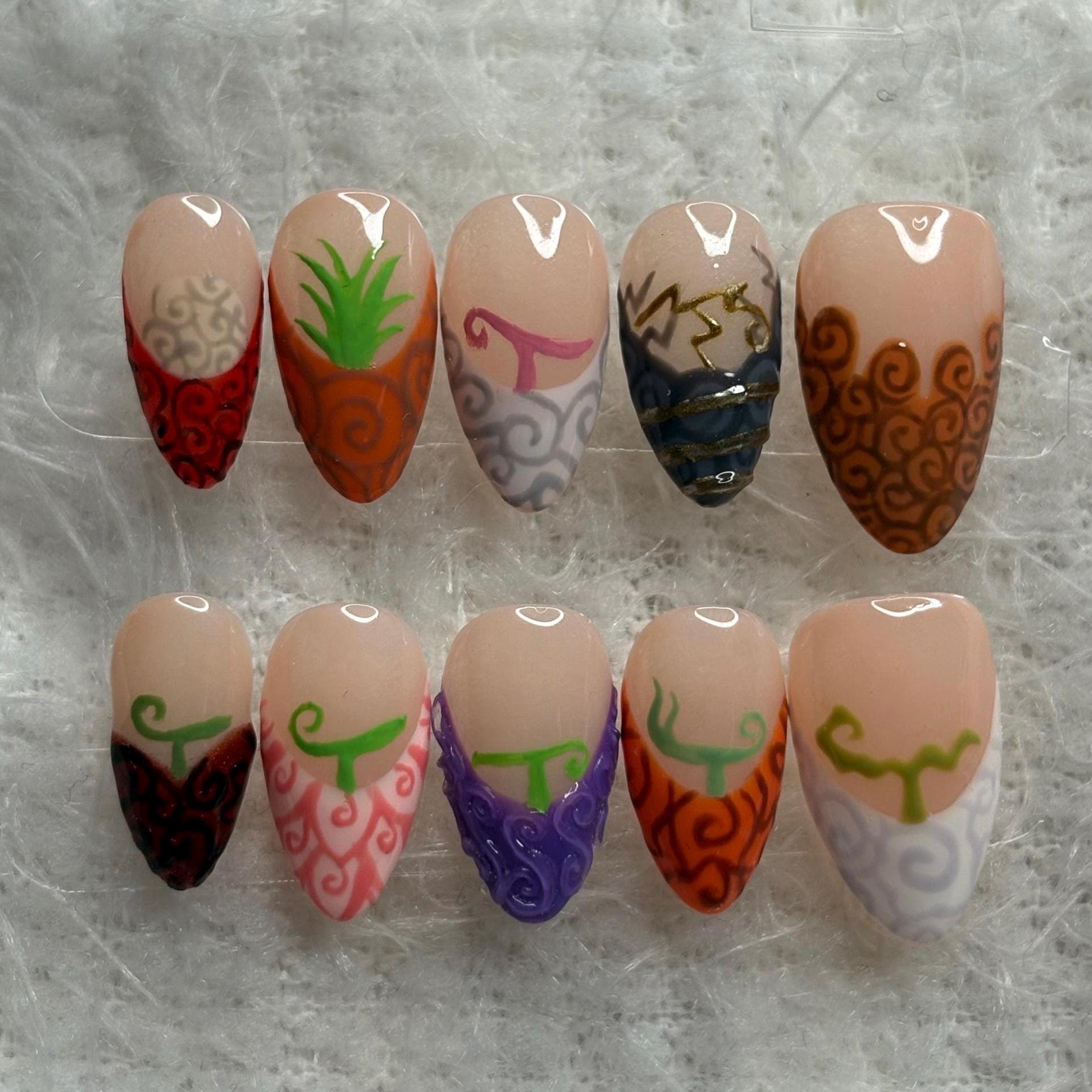Devil Fruit Press on Nails- French Tip - Etsy