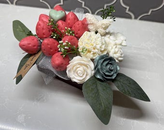 Floral Soap Gift Box, Handmade Soap Bouquet, Flower Scented Soaps, Gift for Her, Birthday Present, Floral Soap Gift Set,Handmade Soap Flower