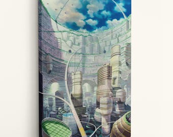 Castle in the Sky Print Canvas Poster, Studio Ghibli Wall Art Gift, Hayao Miyazaki Fantasy Architecture Artwork, Anime Decor