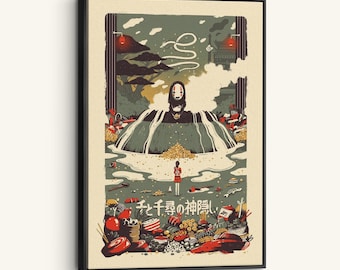 Impresión en lienzo de El viaje de Chihiro: Arte mural de anime de Studio Ghibli