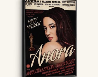 Anora Film Poster: Sean Baker Indie Movie Art Print