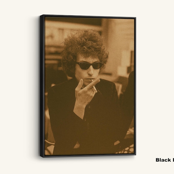 Póster de Bob Dylan, lienzo con música retro, arte mural de rock vintage, retrato icónico de un fumador, regalo para fanáticos de la música y coleccionistas de rock clásico.