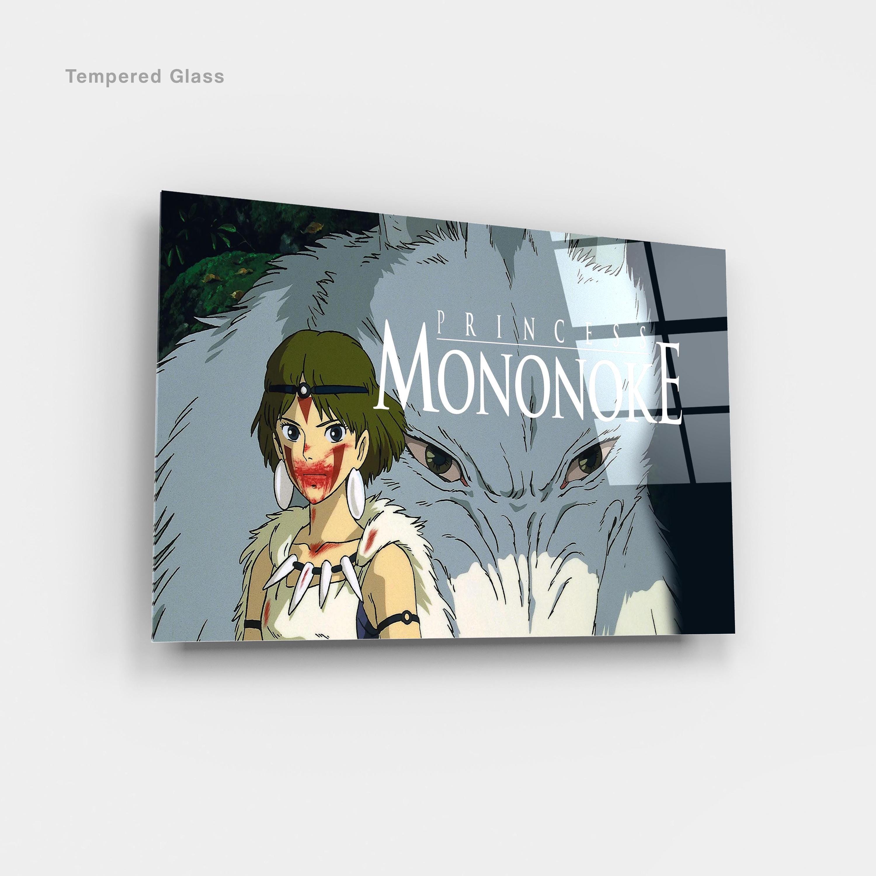 Princess Mononoke Tempered Glass: Studio Ghibli Anime Wall Art