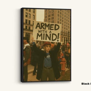 Feminist Protest Canvas Print: Vintage Woman Empowerment Art