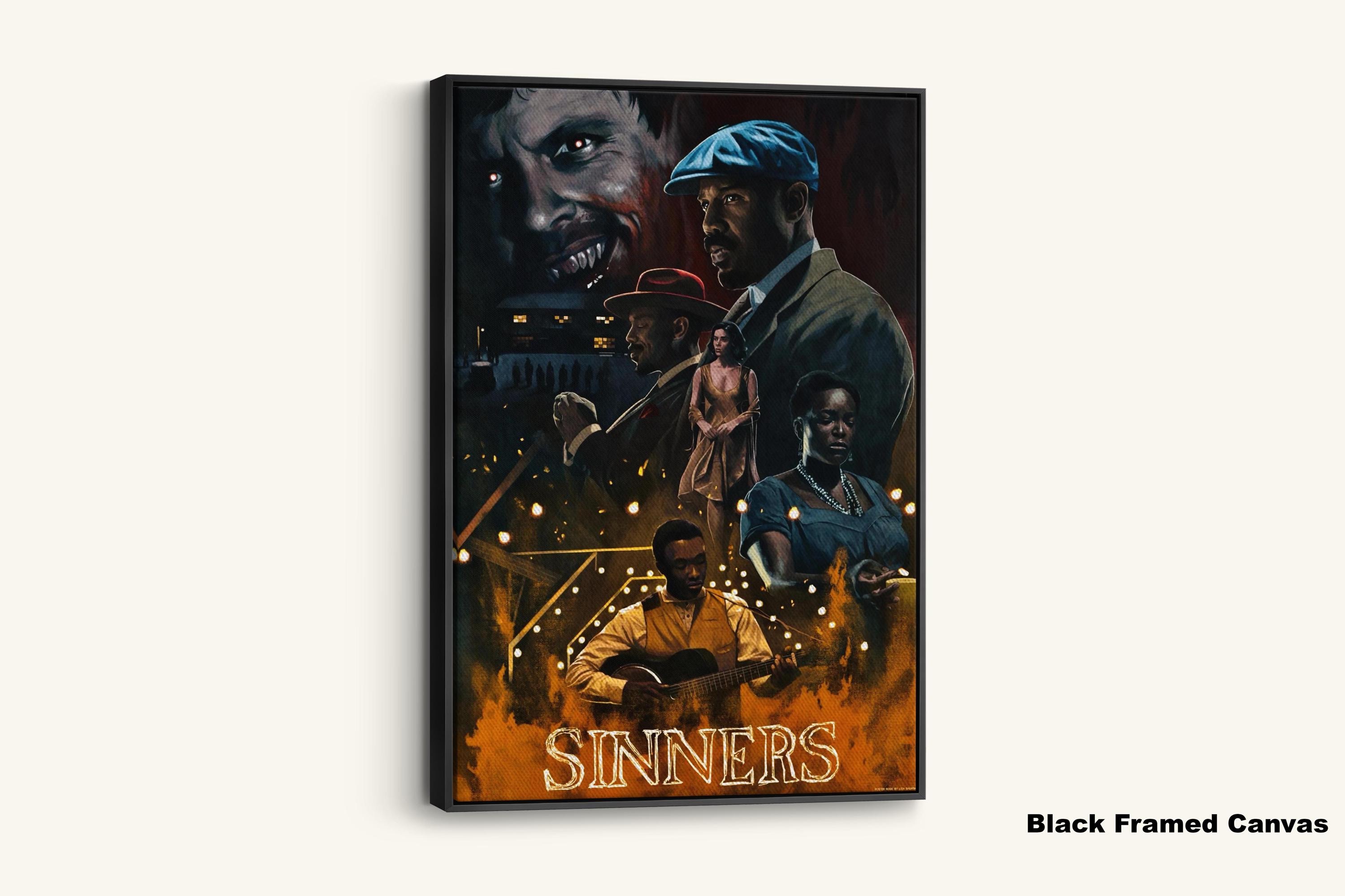 Sinners Movie Poster: Dark Vampire Canvas Art, Retro Horror Film Decor