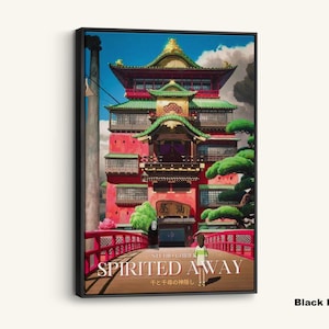 Spirited Away Print, Studio Ghibli Wall Art, Hayao Miyazaki Poster, Fantasy Anime Canvas, Japanese Gift, Bathhouse Illustration