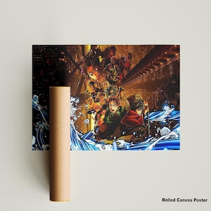 Demon Slayer Poster, Kimetsu No Yaiba Canvas Print, Anime Wall Art, Tanjiro Gift Idea, Japanese Action Poster, Otaku Room Decor