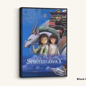 Spirited Away Print, Studio Ghibli Poster, Haku and Chihiro Canvas, Anime Gift, Japanese Wall Art, Fantasy Movie Decor