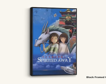 Impresión en lienzo de El viaje de Chihiro: Arte de Haku y Chihiro de Studio Ghibli