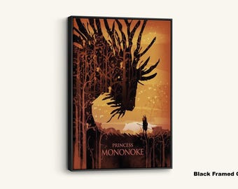 Księżniczka Mononoke, wydruk na płótnie: sztuka ścienna z anime Studio Ghibli
