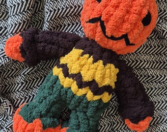Halloween Pumpkinhead|Instant Written PDF Downloadable Pattern|Chunky Finger Knit Pumpkinhead|Pumpkinhead plushie pattern|Halloween