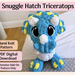 Extensión del patrón de eclosión de Triceratops Snuggle (solo patrón escrito)