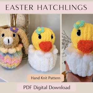 Chunky Knit Chick & Bunny Pattern | Easter Hatchlings (PDF Pattern)