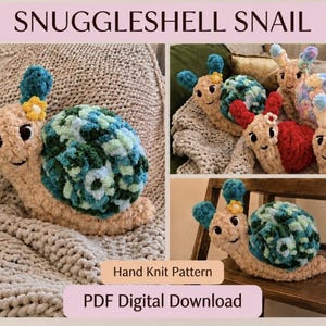 Chunky Knit Snail Plush Pattern | SnuggleShell Intermediate Written(PDF Pattern)