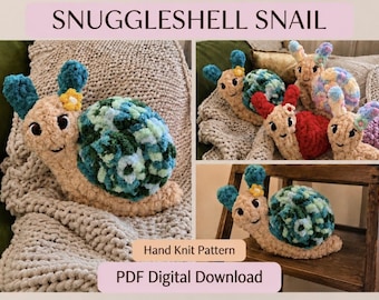 Modello per realizzare una lumaca di peluche a maglia grossa / SnuggleShell (livello intermedio) (modello in PDF)
