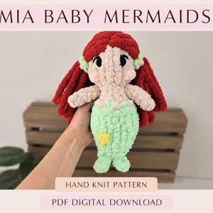 Mia Baby Mermaids Finger Knitting Pattern |Mini Chunky Plushie Doll (PDF Download)