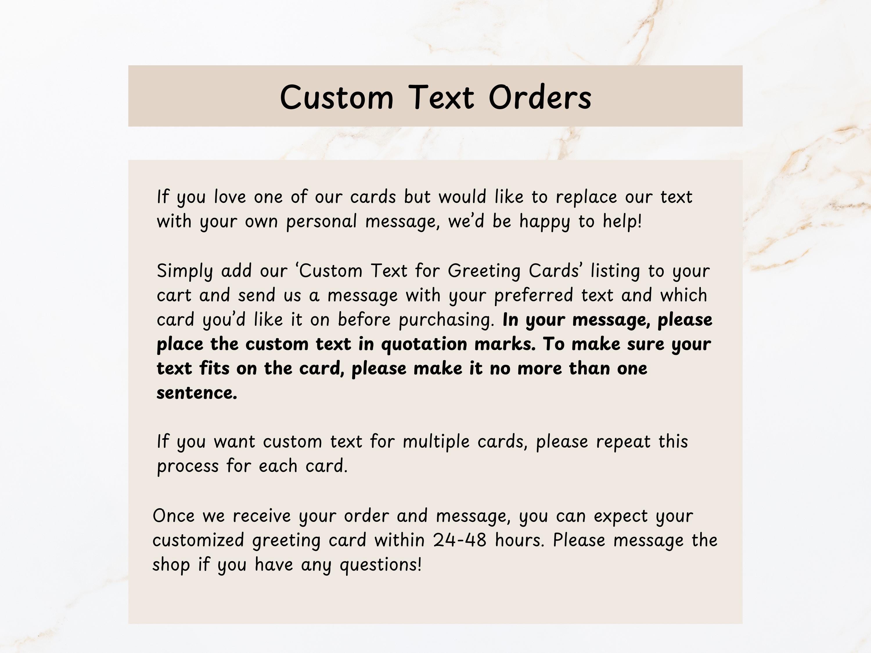 Custom Text for Greeting Cards, Printable 5x7 Hand Drawn Greeting Card ...