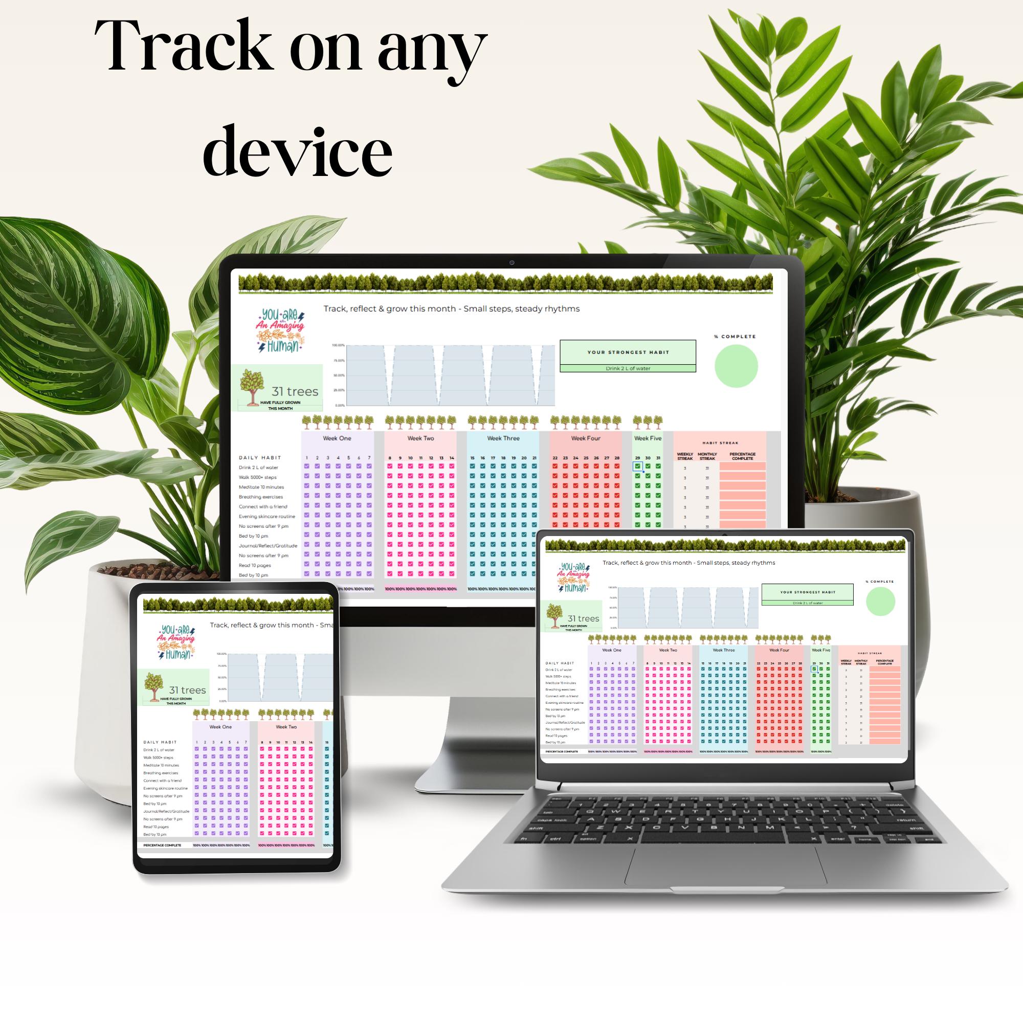 ADHD Habit Tracker Gamified Spreadsheet | Tree Growing Goal & Routine ...