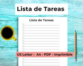 Lista de Tareas Imprimible | Planificador Diario PDF | Organizador A4 Descarga Instantánea