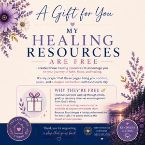 FREE Healing Christian Devotional, 56 Bible Verse Cards, 5 Scripture Coloring Pages (Google Docs) image 2