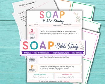 Szablon do druku do studium Biblii SOAP | Przewodnik i podpowiedzi | Szablony kart z wersetami biblijnymi | Natychmiastowe pobranie pliku PDF USL