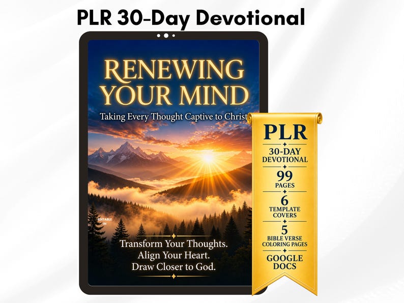 PLR Christian Devotional for Women, Renewing Your Mind, Bible Study ...
