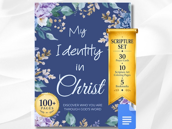 30-Day Identity in Christ, Christian Devotional for Women, Bible Study, Prayer Cards, Bible Coloring Pages (Google Docs Digital Download)