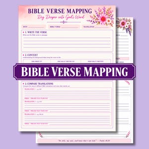 Bible Verse Mapping Template | Christian Bible Study Printable | Scripture Study & Word Study Worksheet