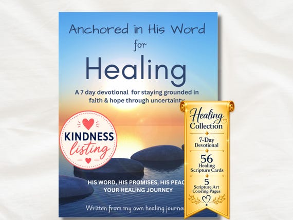 FREE Healing Christian Devotional, 56 Bible Verse Cards, 5 Scripture Coloring Pages (Google Docs)