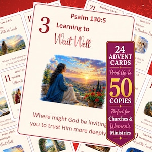 24 Adventskarten, Set mit christlichen Andachten und Reflexionen aus der Heiligen Schrift (Digitaler Download - USL PDF zum Ausdrucken)