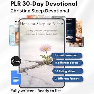 PLR 30-Day Christian Sleep Devotional for Women | Editable (Google Docs, Canva)