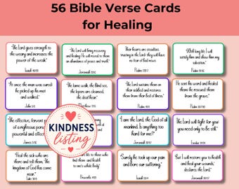 FREE Healing Bible Verse Cards | 56 Christian Printable Prayer Cards with Scriptures. USL PDF