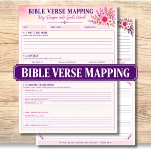 Bible Verse Mapping Worksheet | Scripture Study, Word Study (Digital Download)