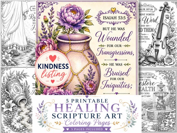 FREE Healing Coloring Scripture Pages for Christian Women, Bible Verse Art PDF Download, Faith & Meditation