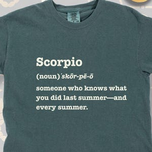 Scorpio Definition Shirt | Funny Zodiac T-Shirt for October & November Scorpio Birthdays | Snarky Astrology Tee