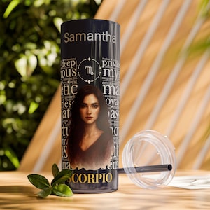 Personalized Scorpio Tumbler: Watercolor Zodiac Travel Mug